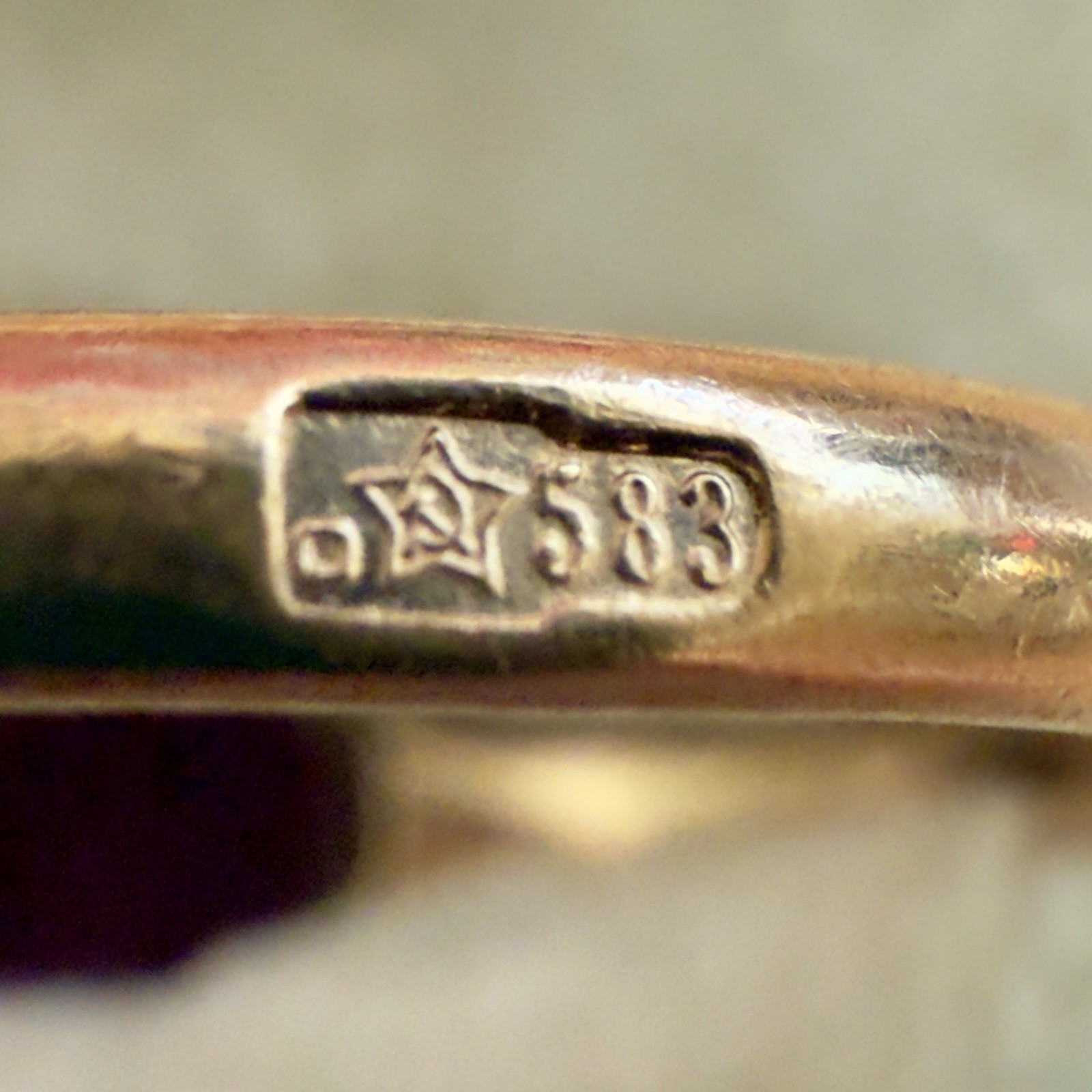 Size 8.5 Stunning Vintage 583 14k Rose Gold Ring – East European USSR Era #1851