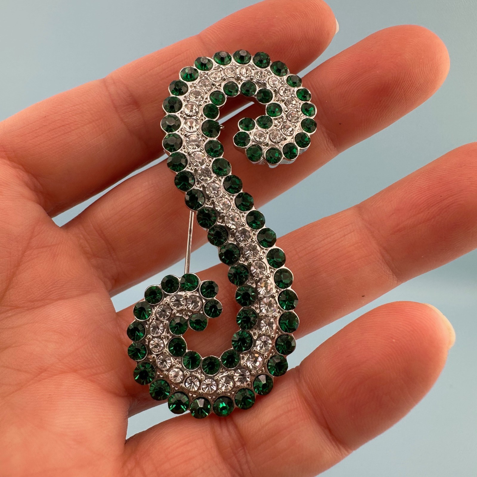 Rhinestone Brooch Pin Lot Modern Vintage NOS Letter S Queen Flower by Pilgrim