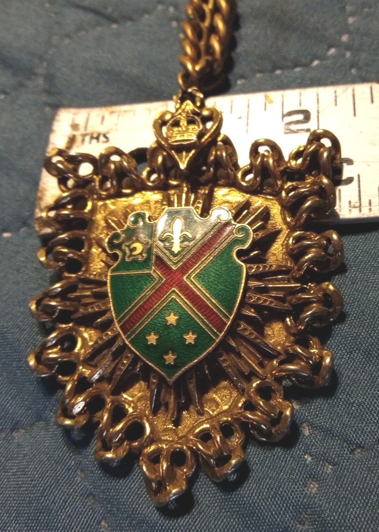 Scottish Enameled Emblem Necklace Antique