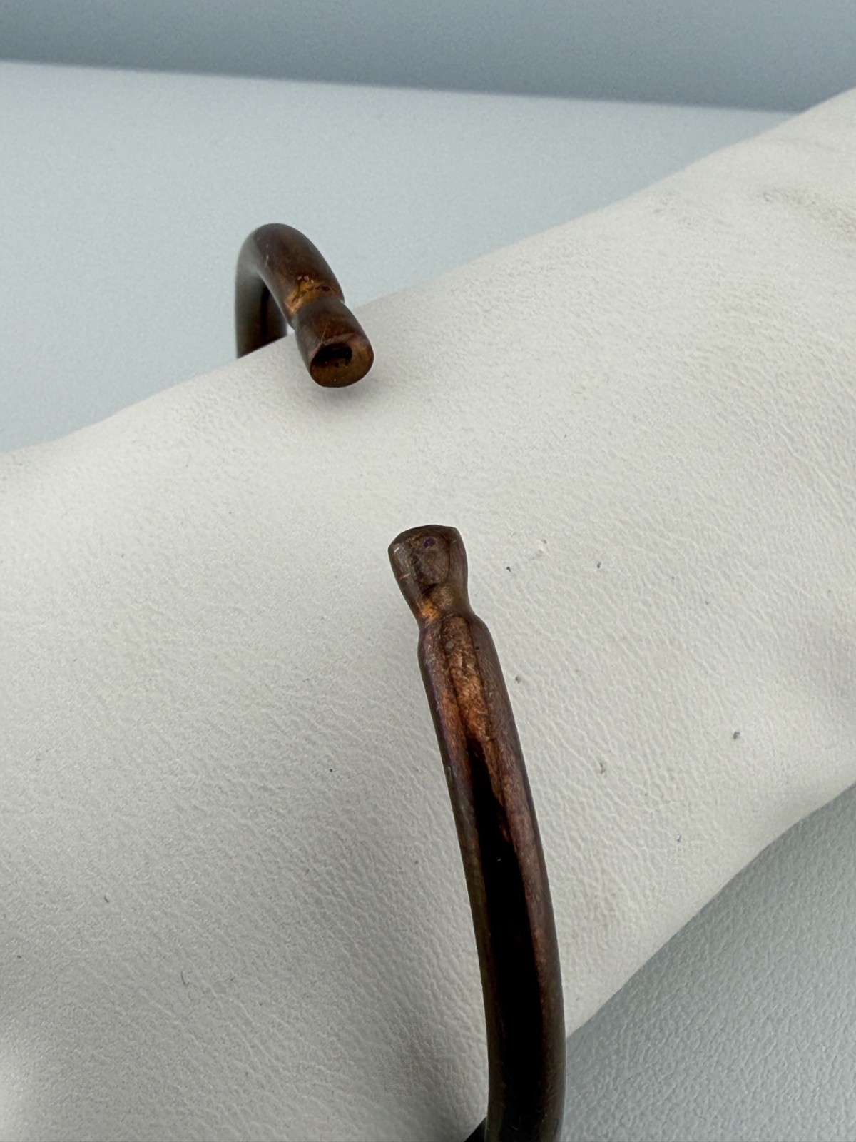 Vintage Copper Open Cuff Bracelet Rustic Patina Heavy Size 7.25