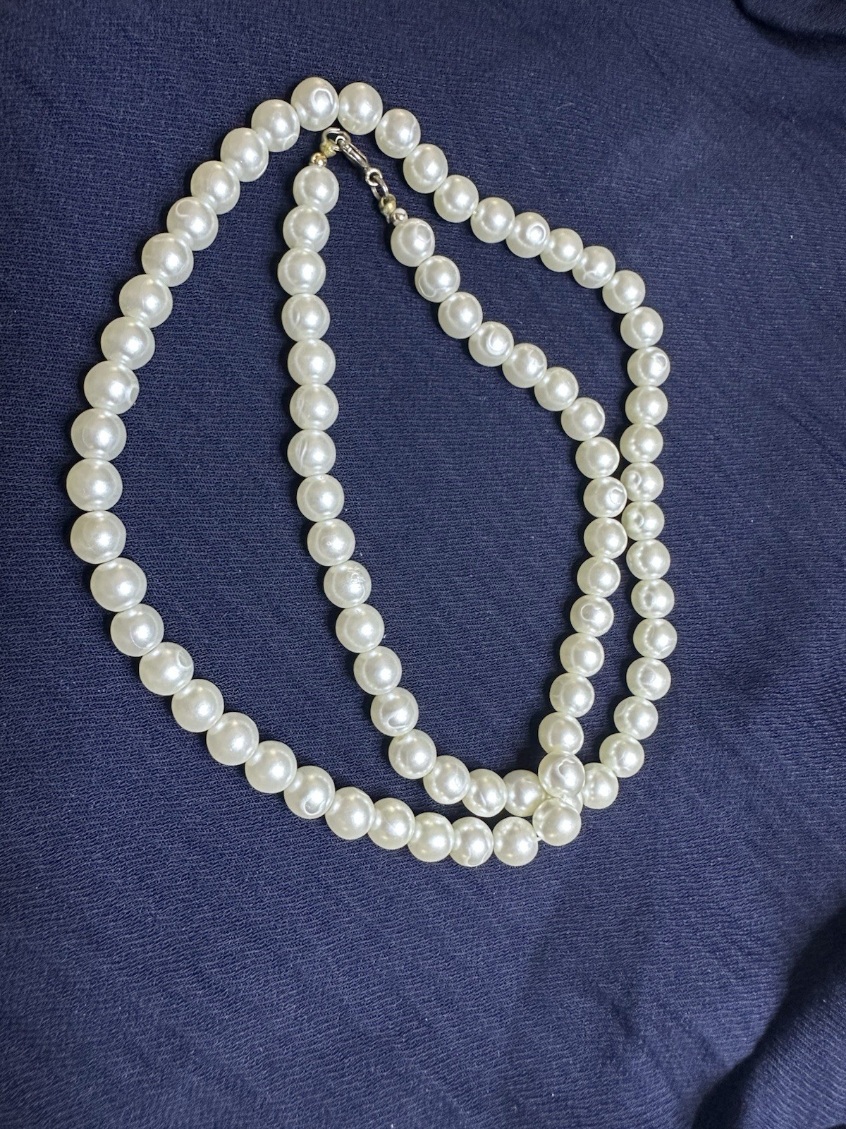 Vintage Faux Pearl Bead Necklace 25 In
