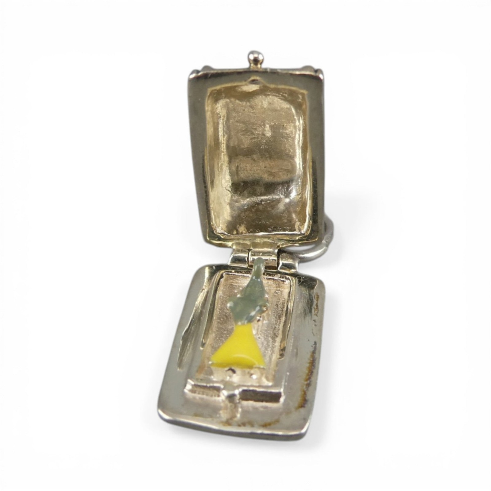 Sterling Silver CHEESE BOX Charm for Bracelet PENDANT Cheese Lover MOUSE Cute!