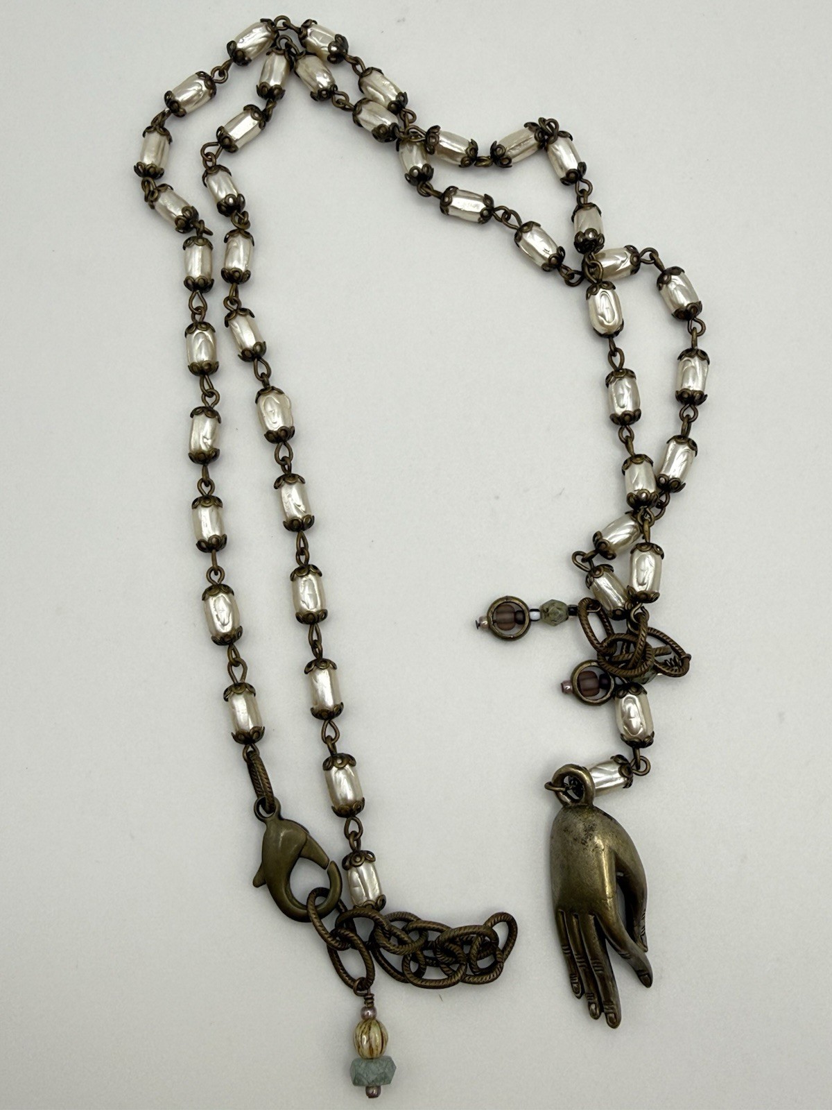 Reproduction Of Victorian Hand Necklace 22” Plus 3” Extender