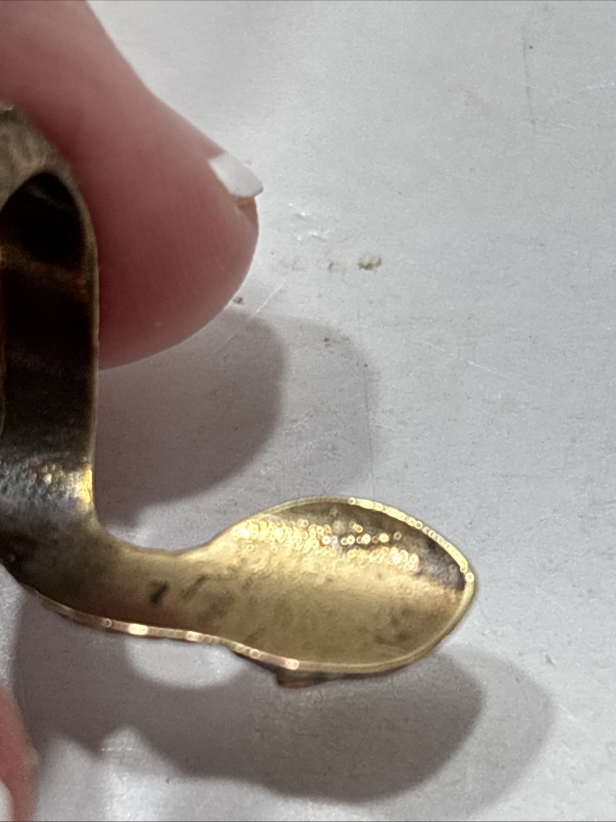 VINTAGE BRASS ORANGE CRYSTAL SNAKE RING SIZE 8