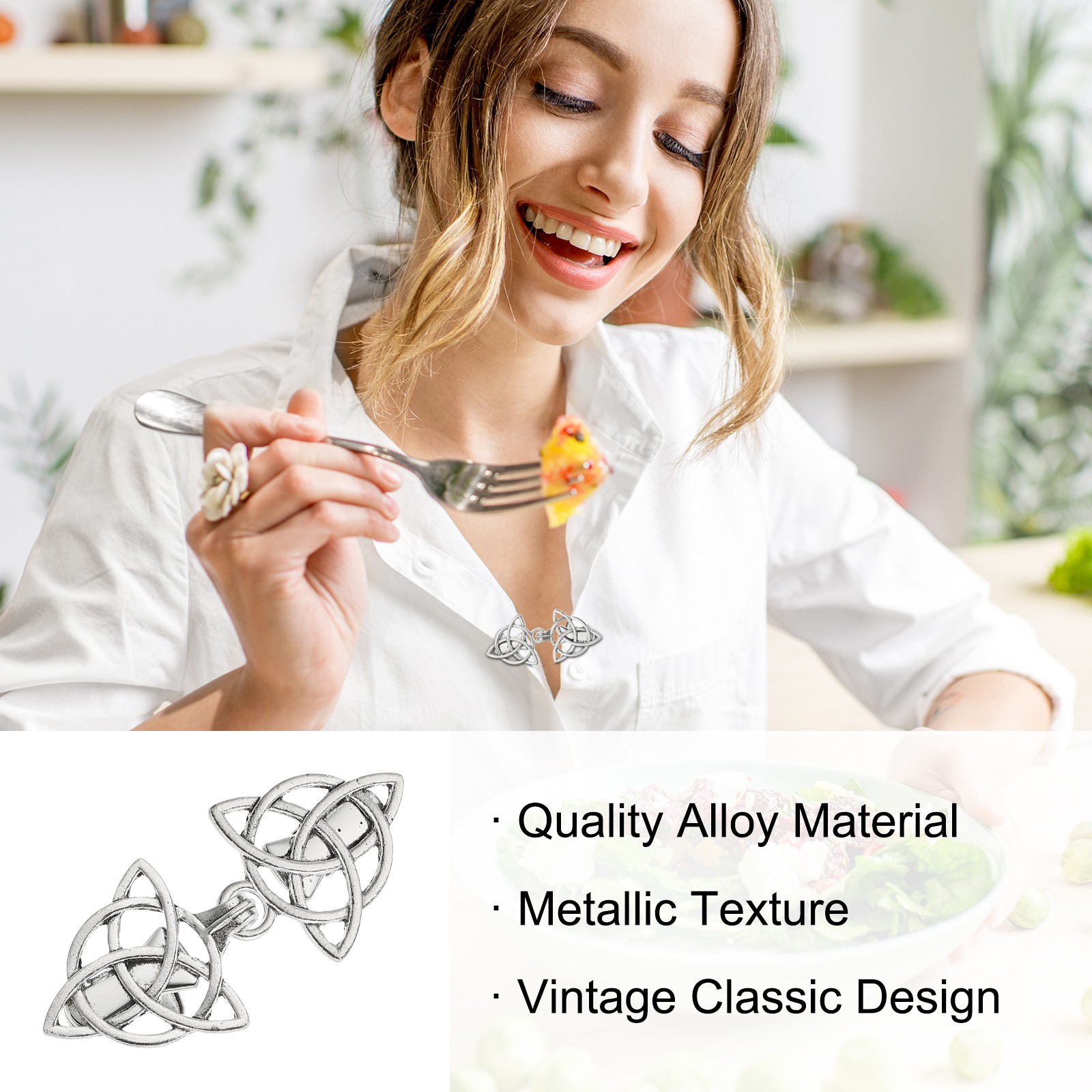 2Pcs Cloak Clasp Alloy Vintage Sweater Clips Retro Cardigan Buckles Sew on Hooks