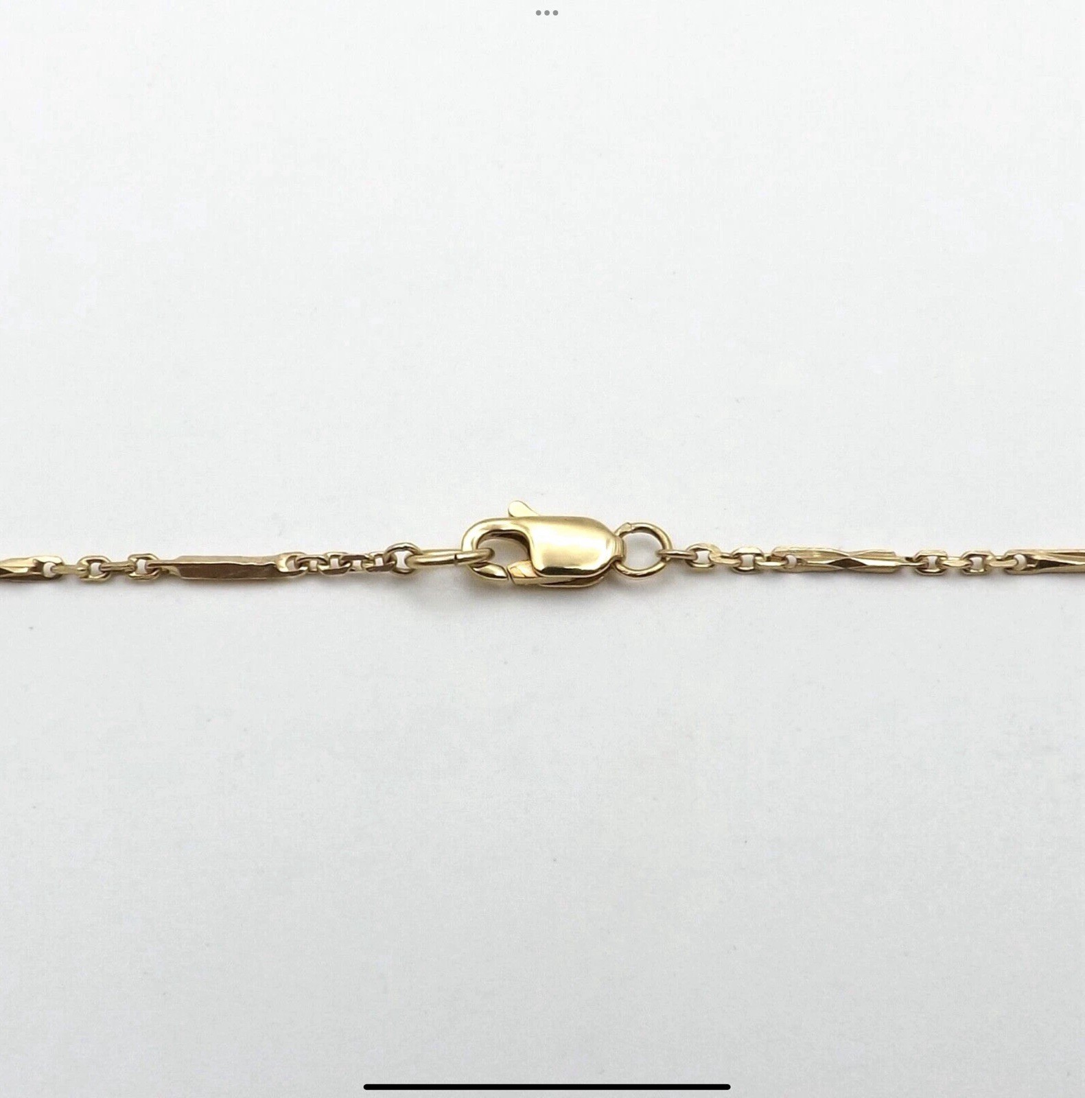 Art Deco Solid 10k Yellow Gold Cable Bar Link Chain Necklace 16in