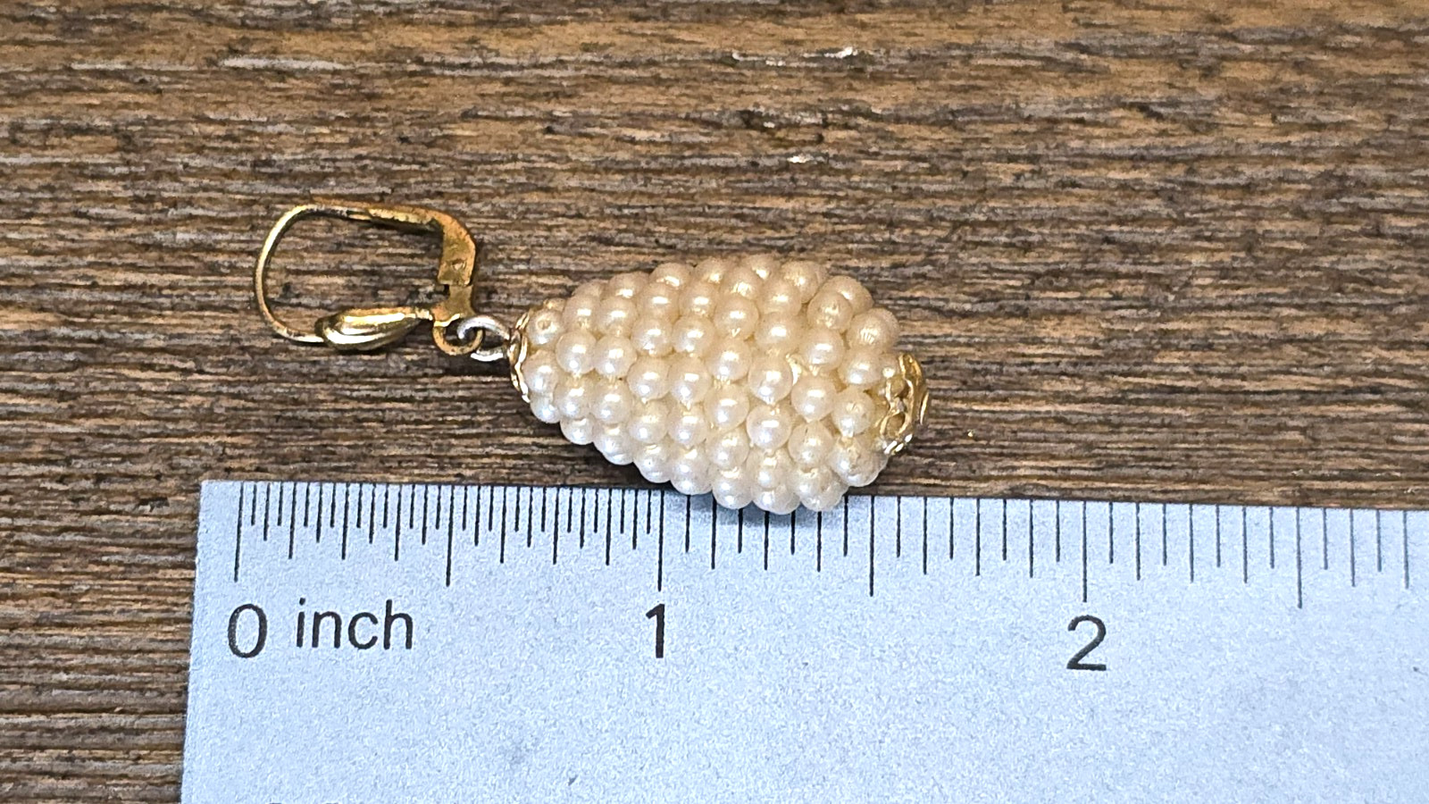Vintage Ges Gesch Germany Dangle Earrings Faux Pearl Wrapped Teardrop Pierced