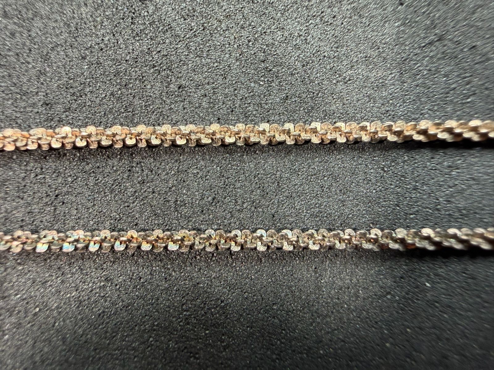 3.80g Vintage Sterling Silver 925 Diamond Cut Chain Necklace 21 in M