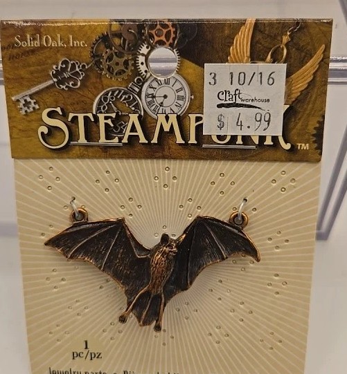 Steampunk Jewelry BAT By Solid Oak Bronze Color New Halloween