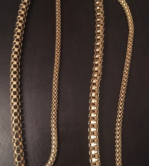 Gold Tone Collar Double Chain -21 “
