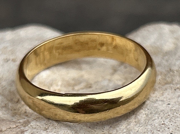 Signed ESPO 10k Gold Filled Ring Wedding Band Size 6 Vintage 4MM Wide Band