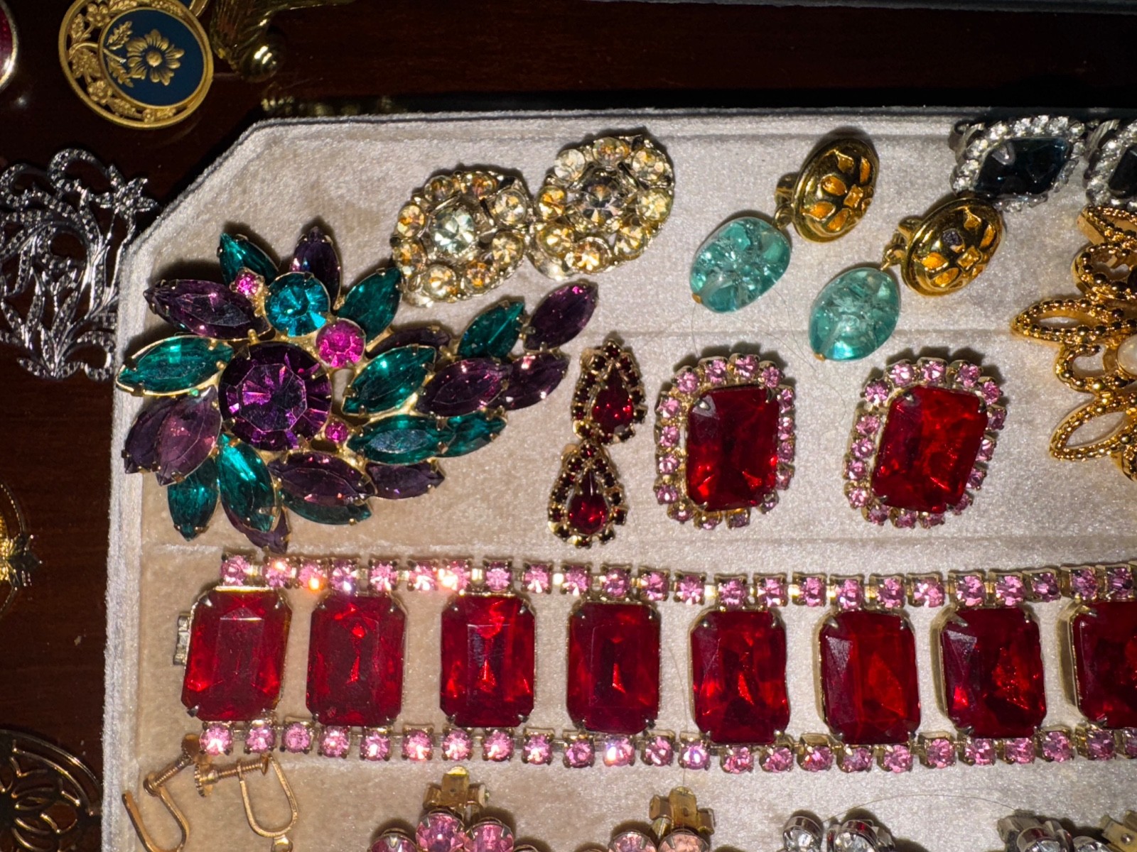 High End Rhinestone Vtg Jewelry Lot Kramer Juliana Coro Trifari Boucher Judy-Lee