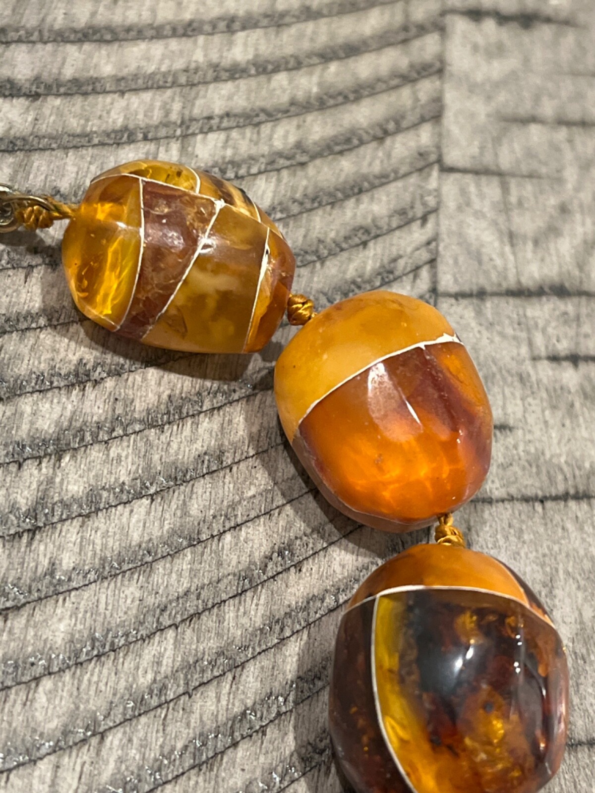 OLD massive butterscotch baltic amber cobblestone-work 26.5″ necklace 062024eH@