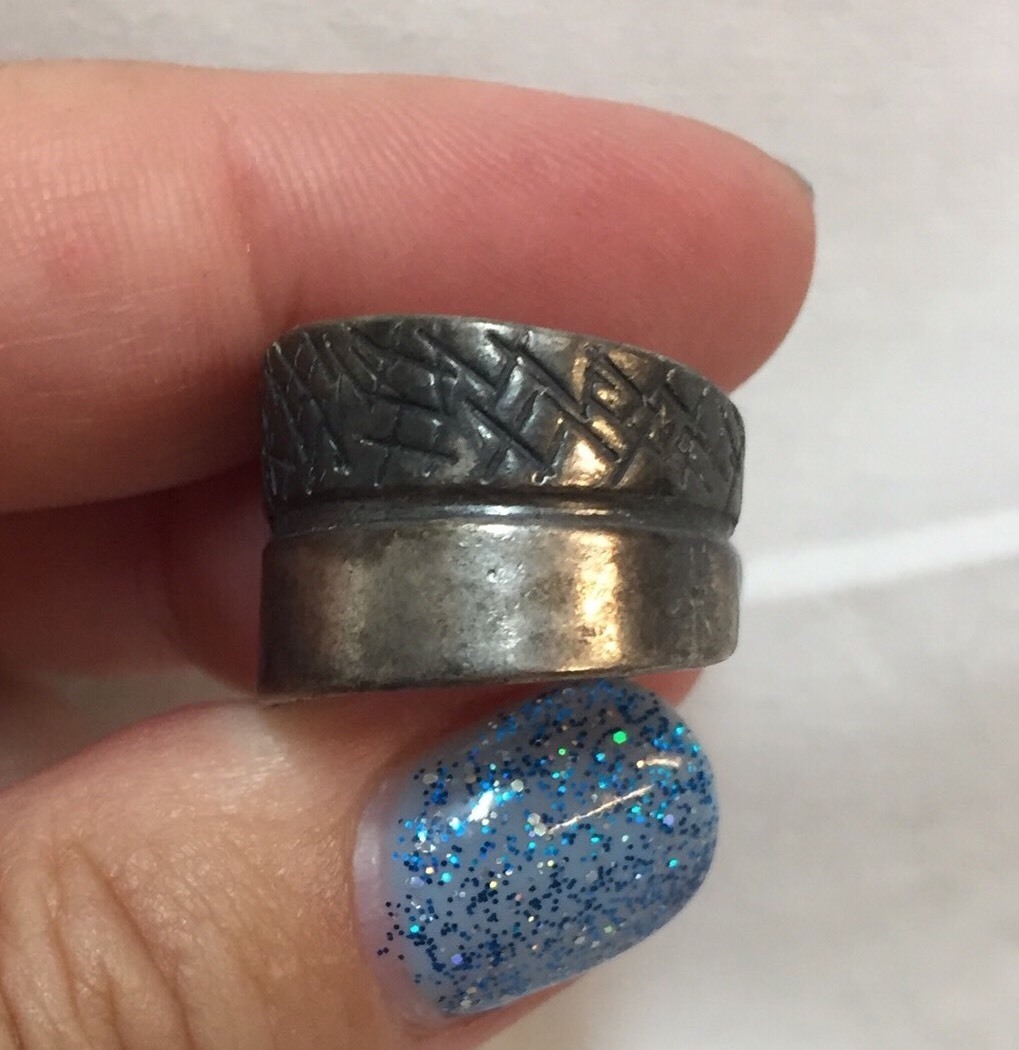 Antique Sterling Silver Ring Marked 925 Solid Band No Stone Hash Marks Jewelry