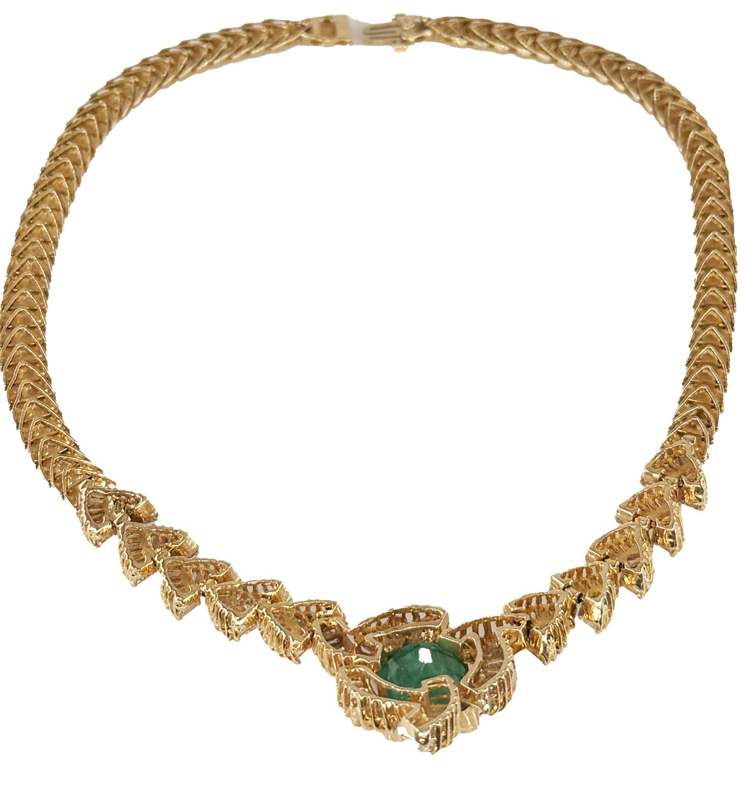 GIA 12.60ct Colombian Emerald 6.0ctw Diamond 14K Gold Collar Choker Necklace