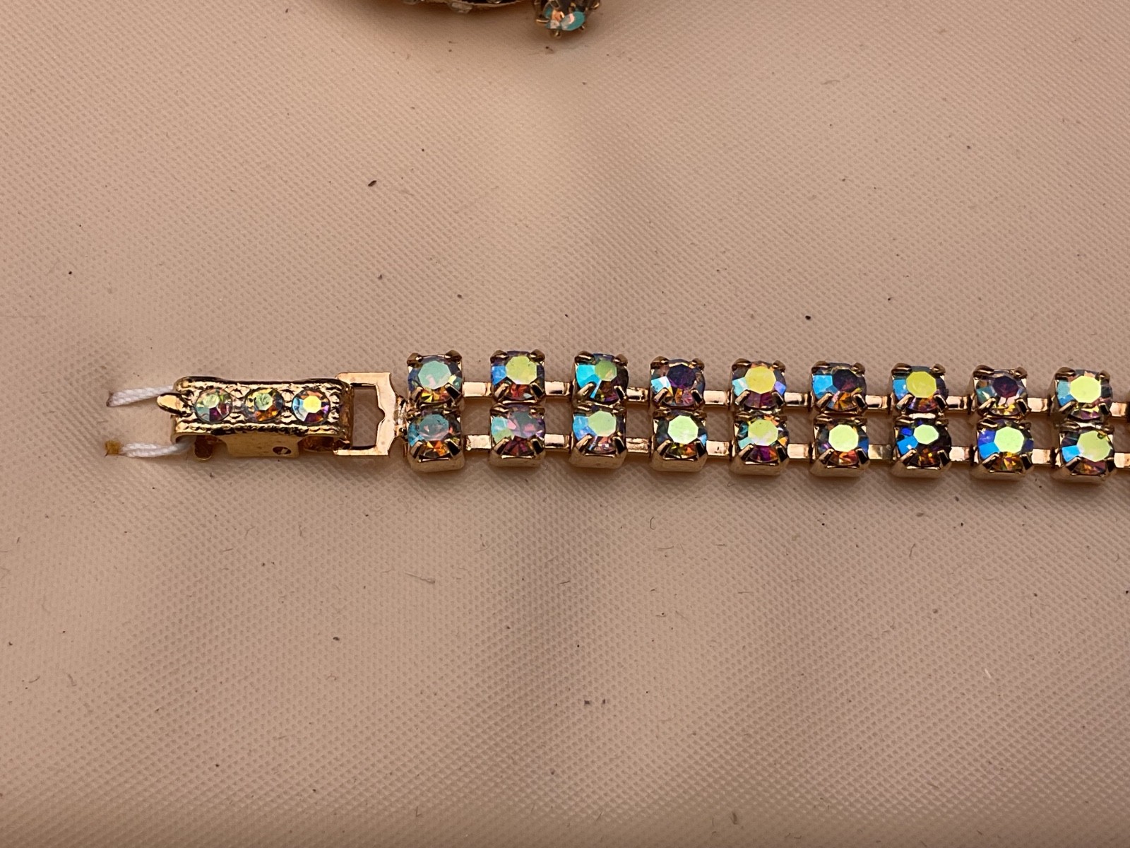 vintage set of czech crystal jewelry, necklace, bracelet,ring and earrings