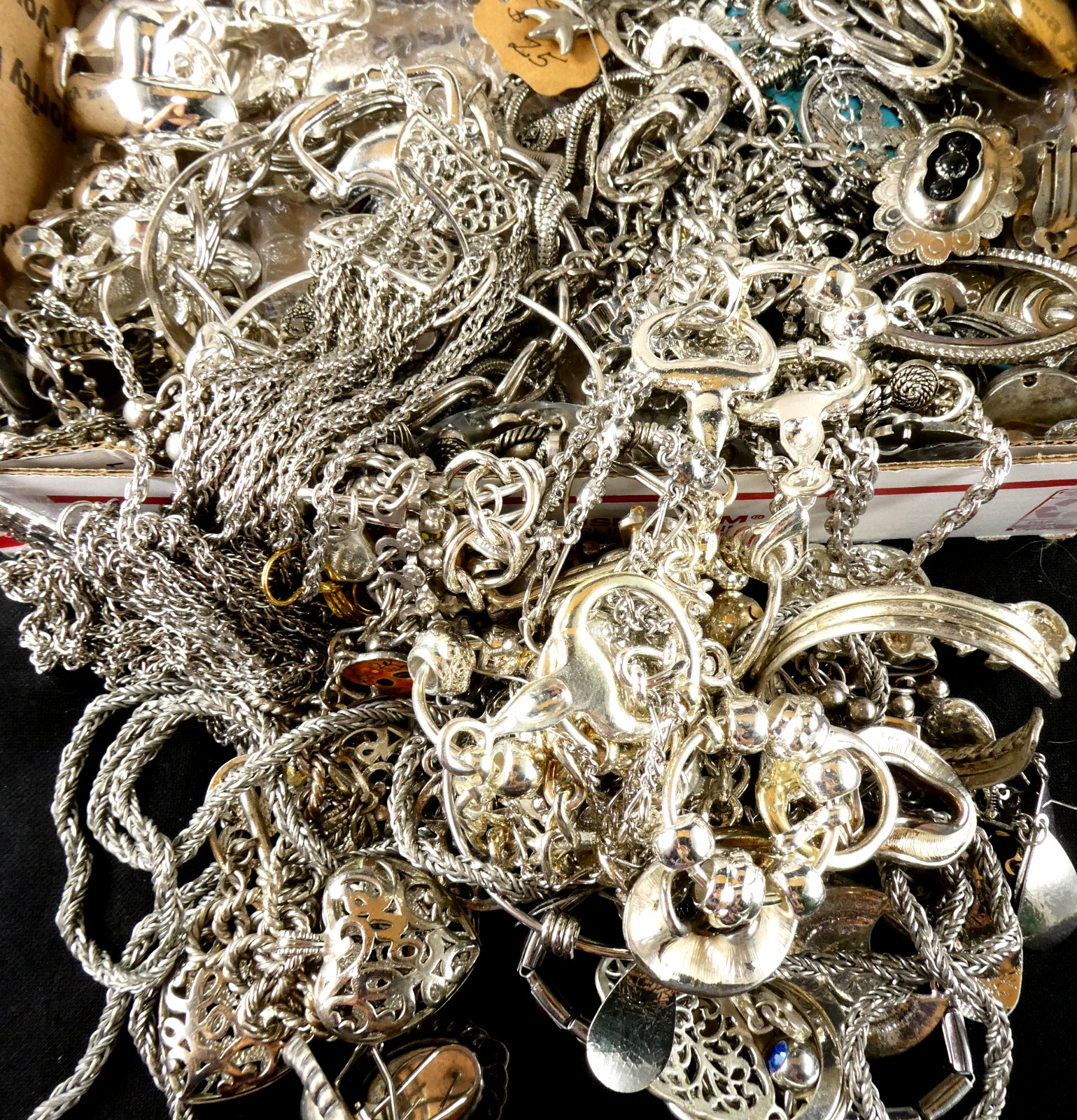Vintage To Now ALL SILVER TONE Craft/Junk Jewelry Lot 3.1 B Redesign DIY Create