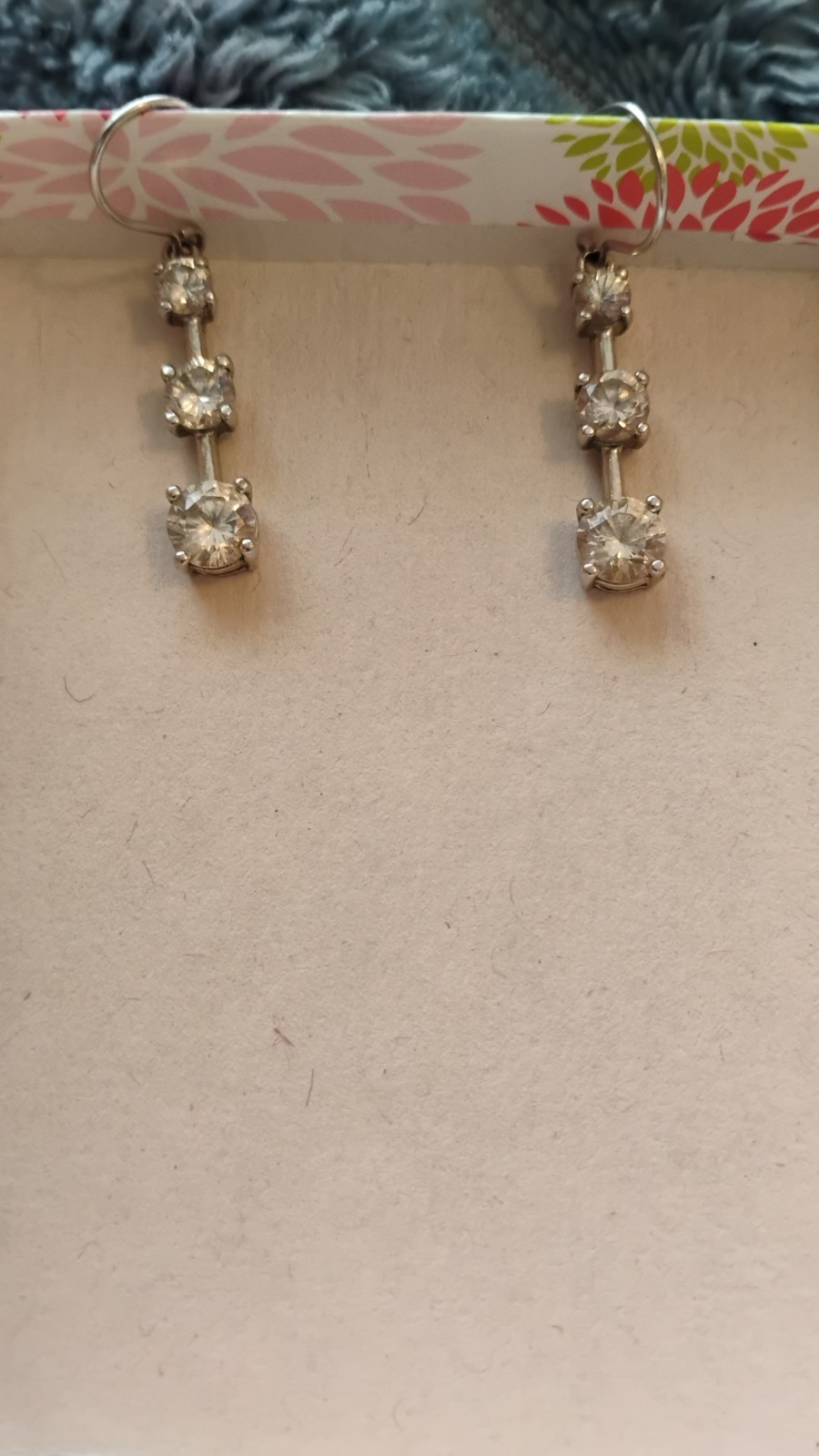 Square Cubic Zirconia Faceted Bezel Drop Dangle Earrings, 925 Sterling Silver