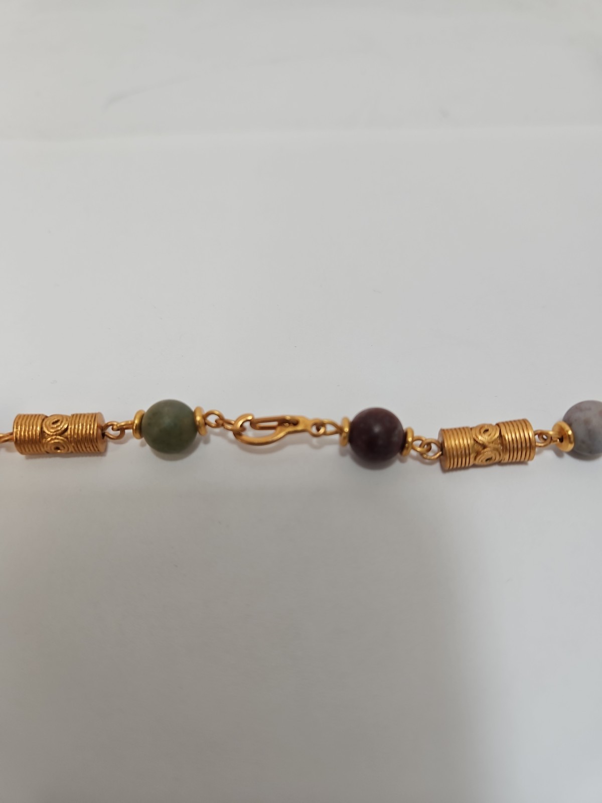 Gold Plated 24k PreColumbian Inca Pendant Necklace & Drop Earrings Set Faux Jade