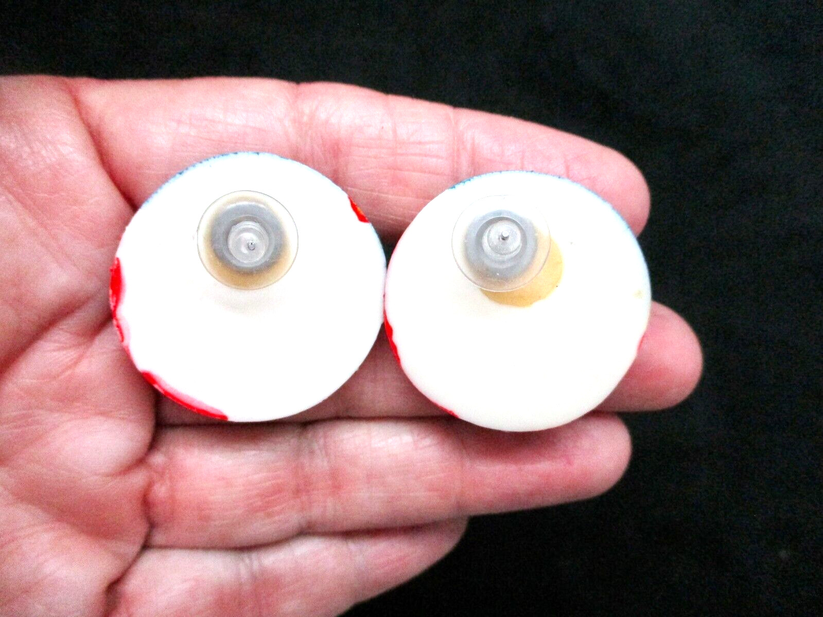 Vintage-1980’s Lucite Seagull Stylized Color Pierced Earrings Resort/Beach Wear