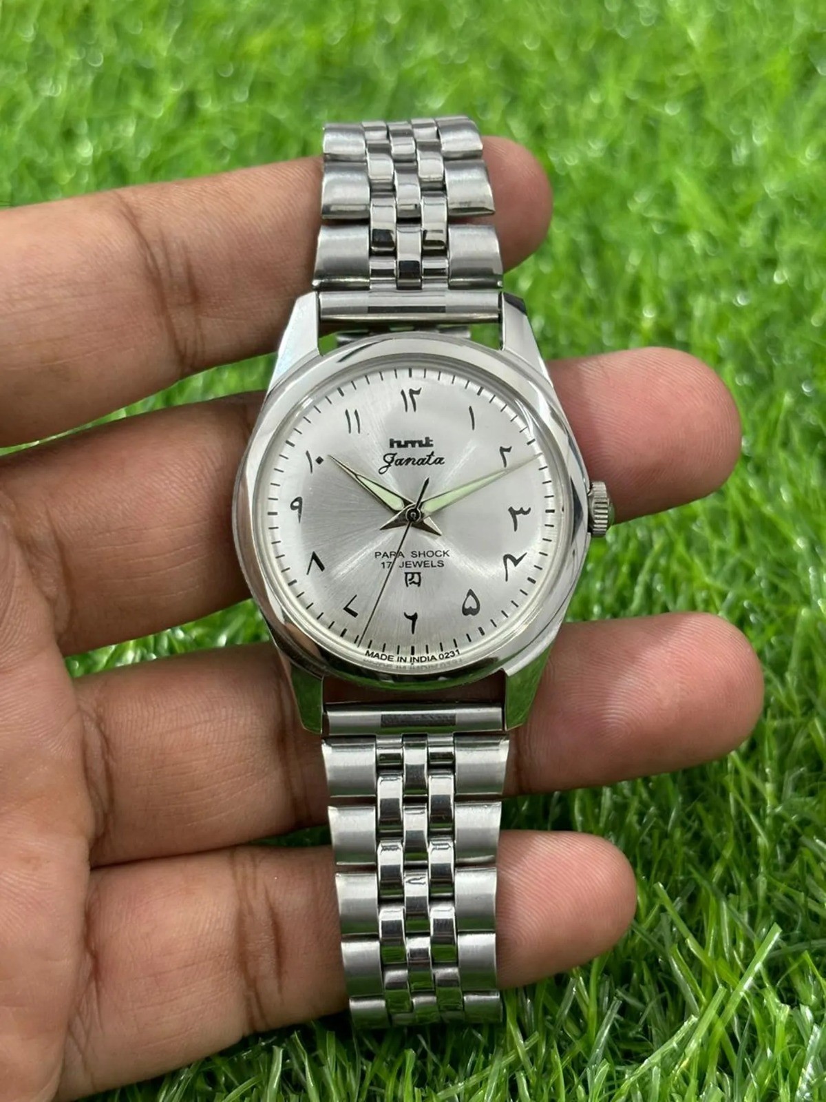 Vintage HMT Janata Mechanical Wristwatch Classic Hand Winding Watch Arabic