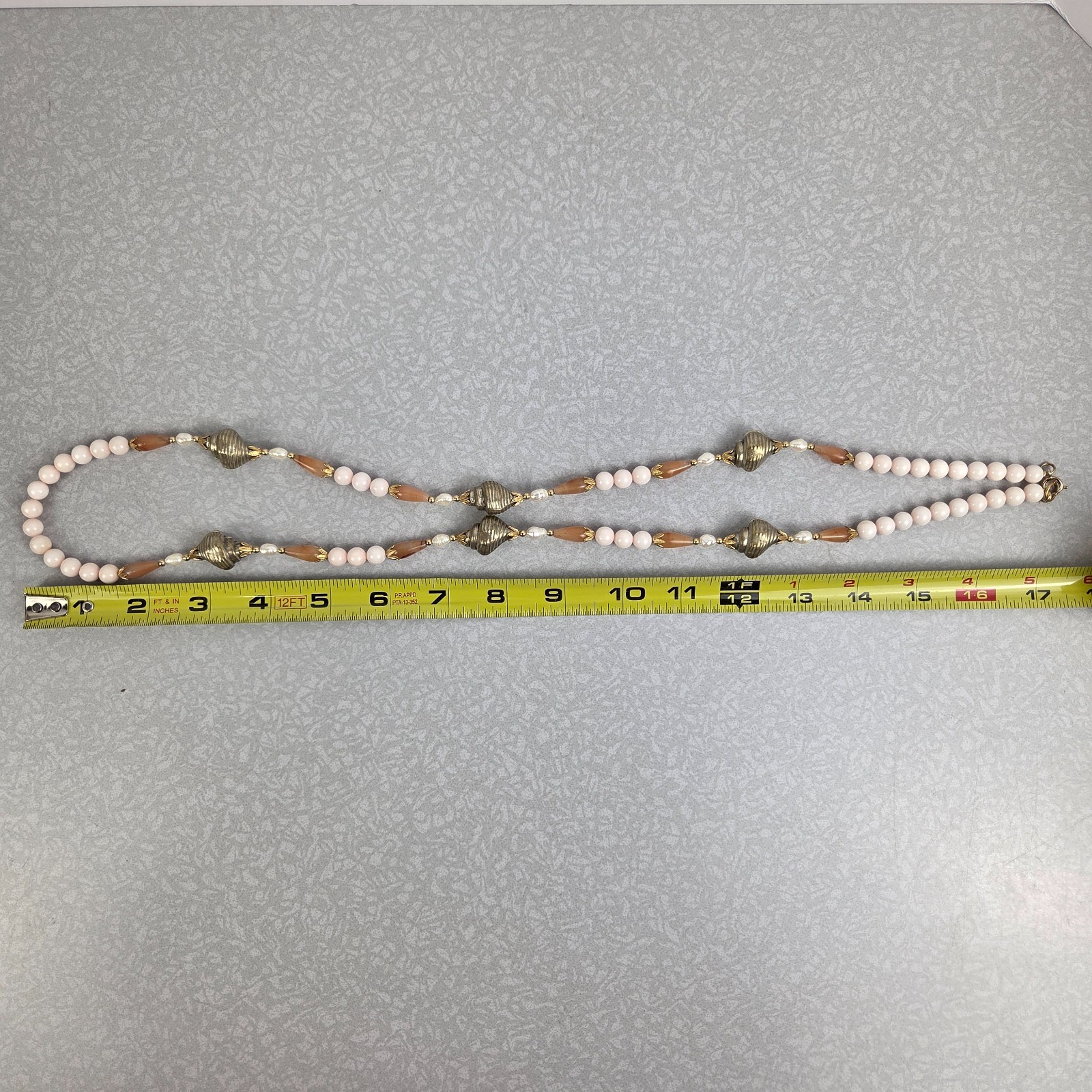 Rosemary G Ro-Do Saks 5th Ave Necklace Quartz Sterling Silver Shells Agate 34″