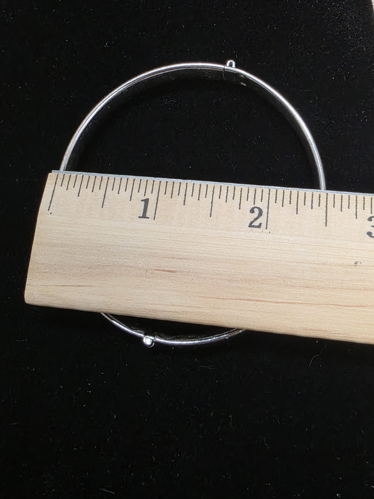 1950s White Silver Tone Bangle Bracelet Vintage Polished Brushed