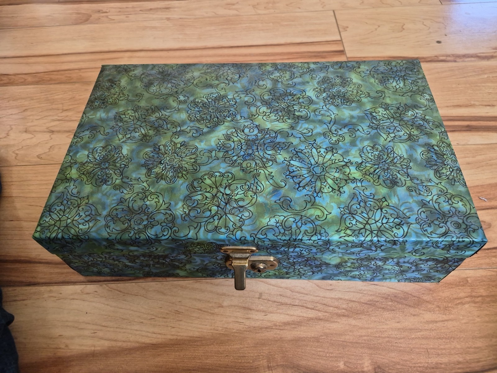 Vtg Jewelry Box With VTG- Now Costume Necklaces, Earings, Brooches, Pins, Etc.