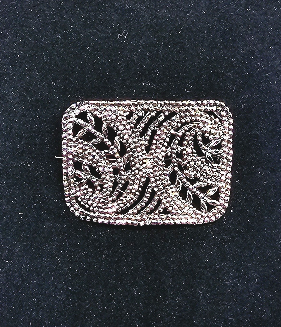 Antique Vintage 19th Century French Cut Steel Brooch Pin Art Deco
