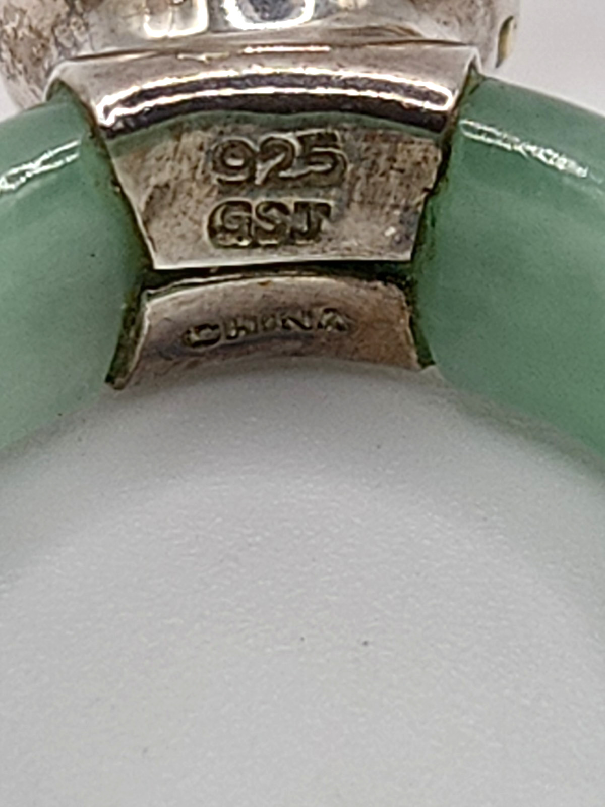 Vintage 925 China Green Jade Jadeite 6.5 Mm Pearl Ring Statement Piece Runway