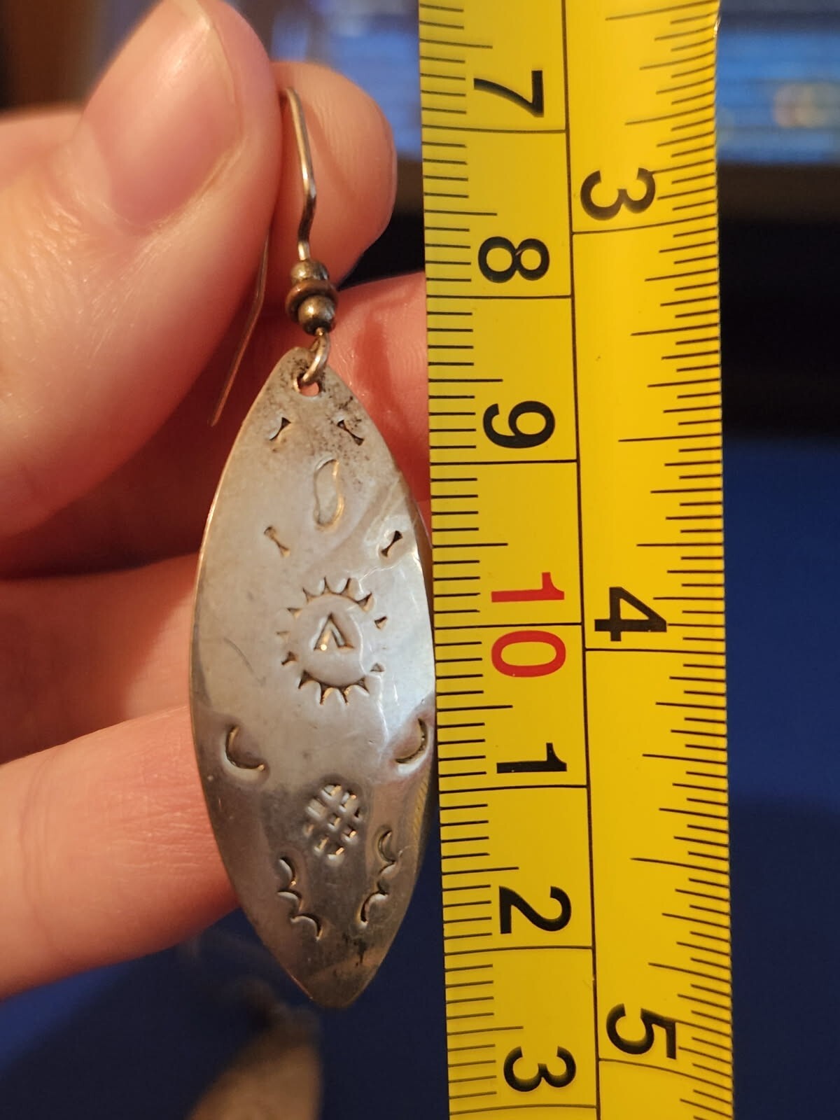 Sterling Silver Floral Design Dangle Earrings