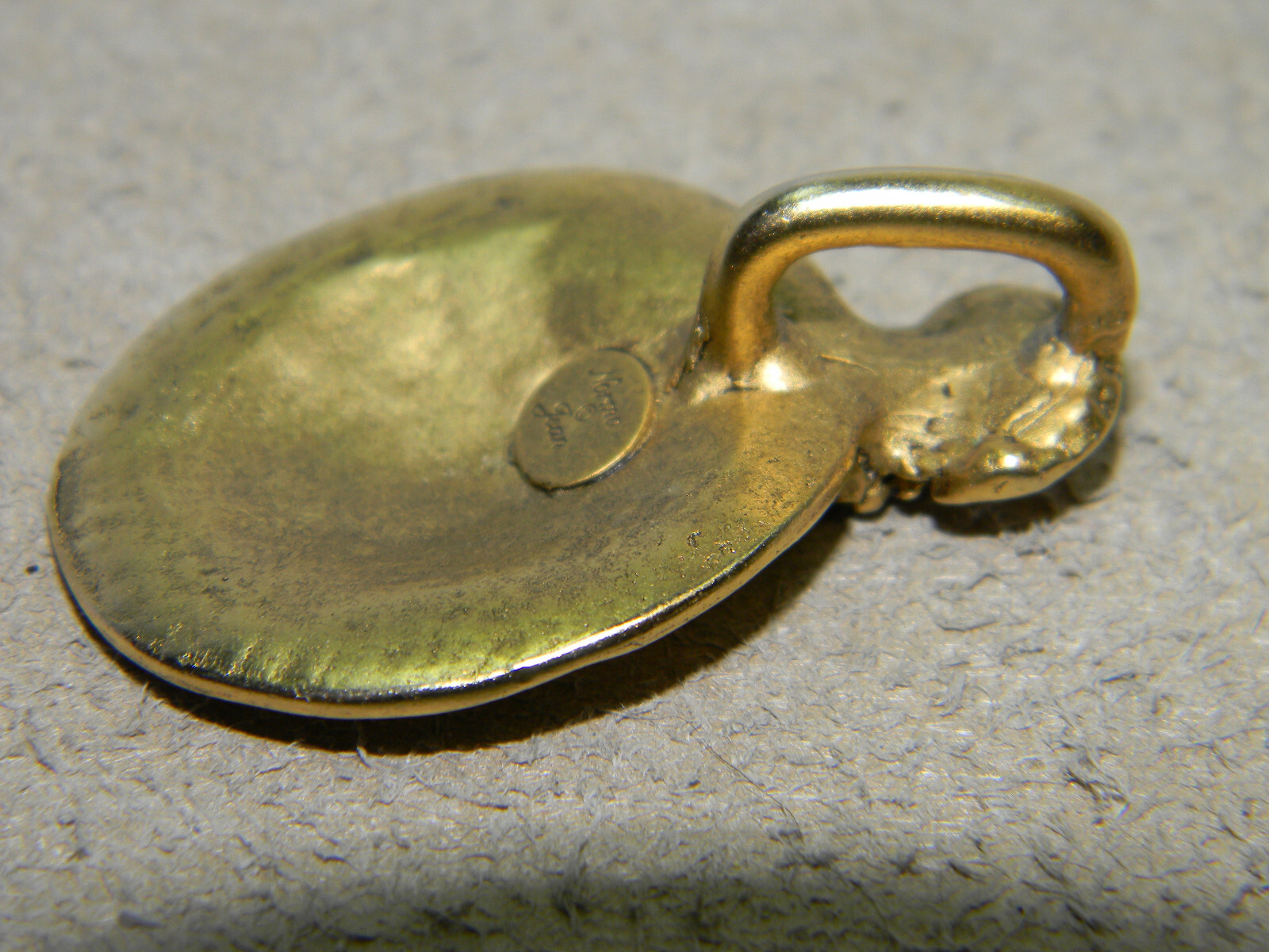 Vintage Norma Jean Round Pendant Matte Bronze Color