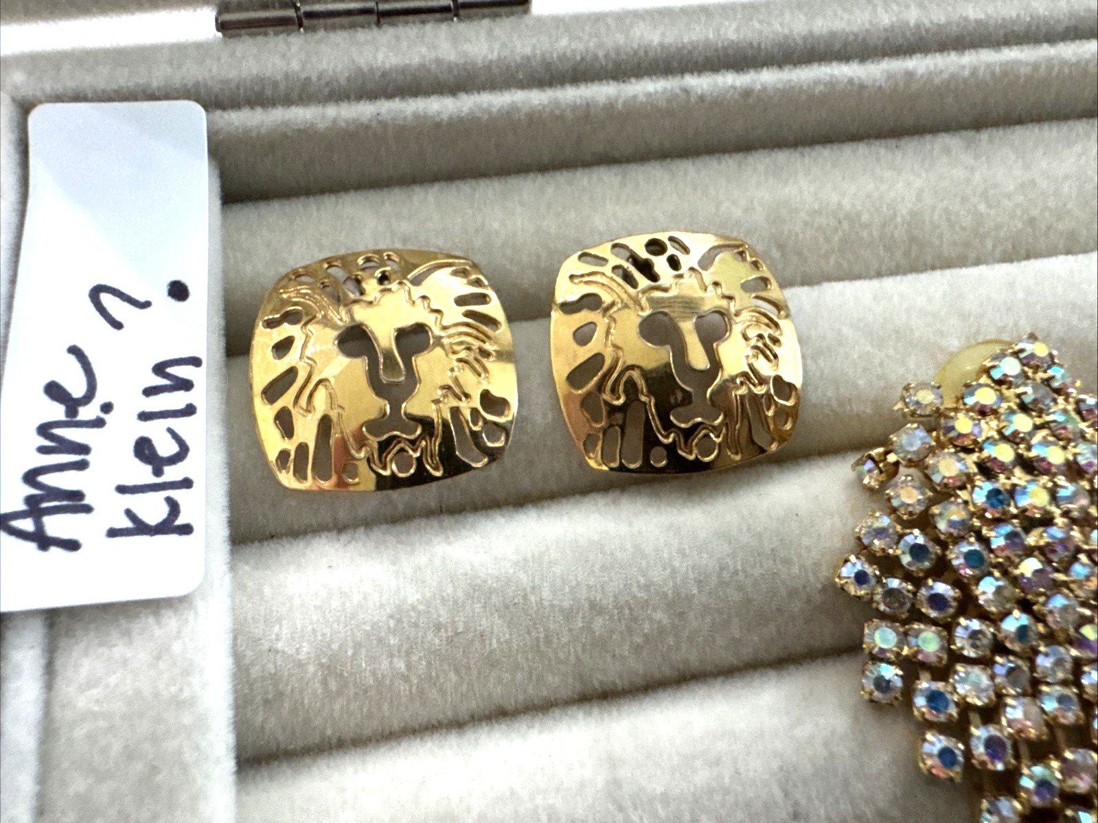 Lot 7 Pair Brutalist Earrings ROMAN Gold Vintage Movie Star Pearl 90s Anne Klein