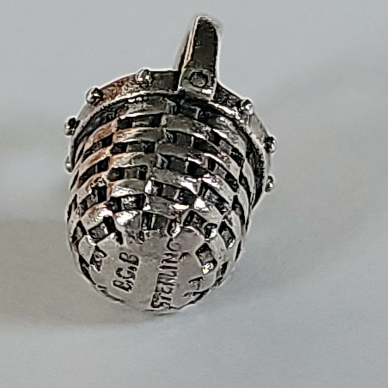 Brown County Baskets Apple Basket Mini Charm Sterling Silver