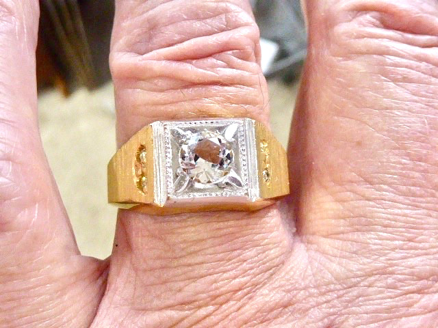 RARE 14k K YELLOW GOLD FILLED NEW OLD STOCK 70’S SIZE 12.75 SOLITAIRE RING