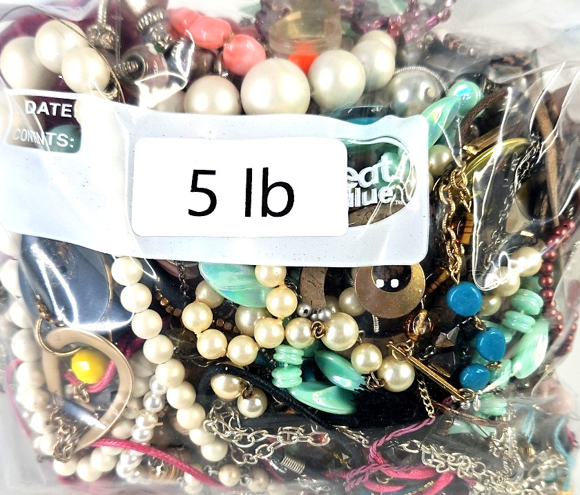 5 Lbs Bulk Craft Jewelry Lot Assorted Junk Repurpose Wearable