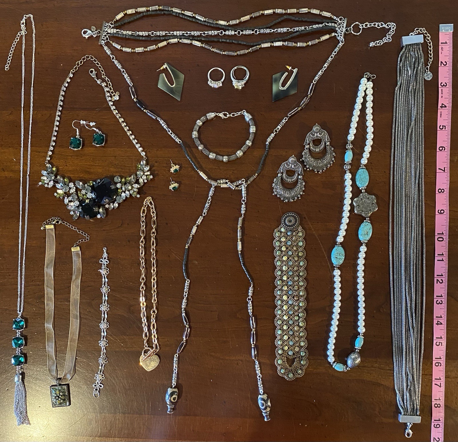 VTG – Modern Jewelry Bracelet Necklace Earring Rhinestone Faux Pearl Lot