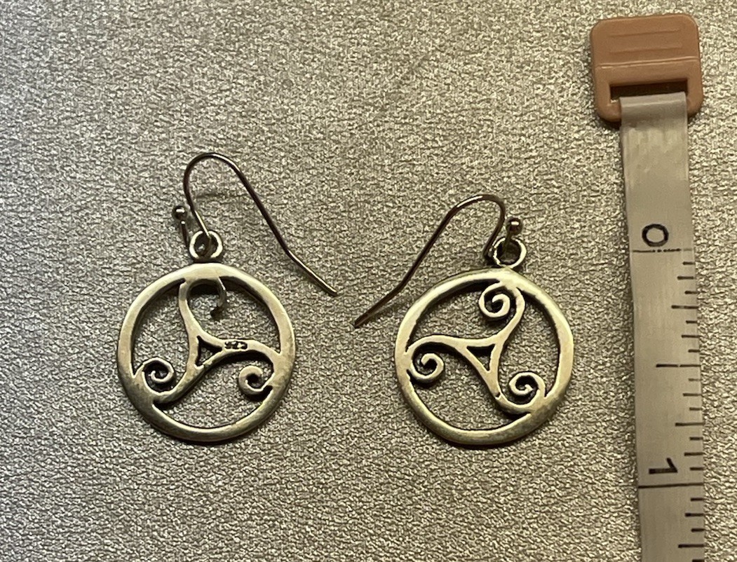 Vintage Celtic Dangle 925 Sterling Silver Earrings