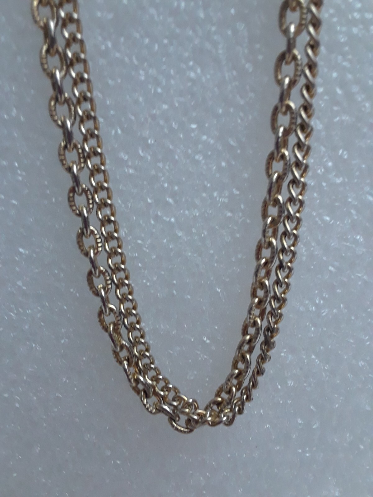 Vintage Extra Long Gold Tone Necklace with Faux Pearls Two Strand 25 in.