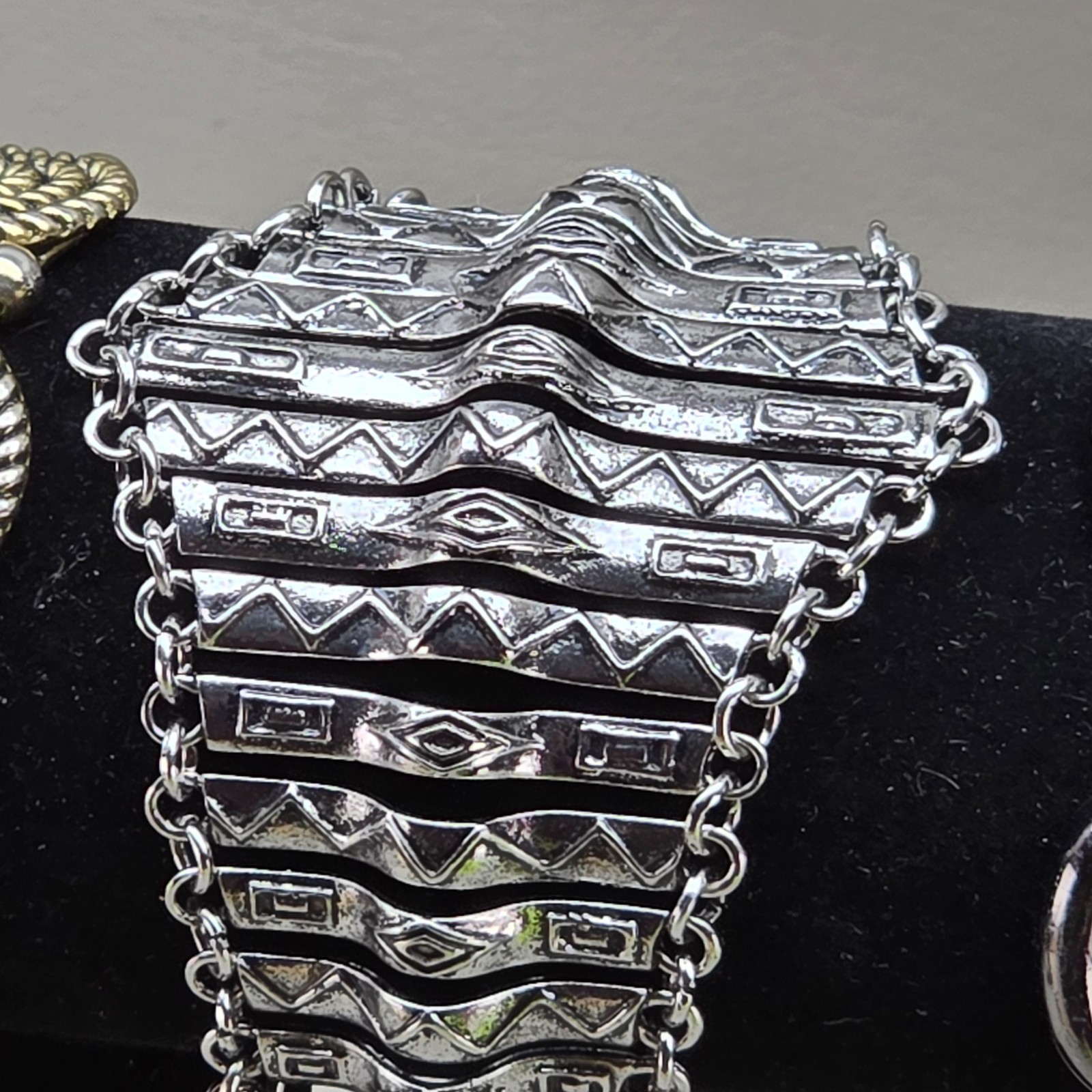 5 Fashion Bracelet Lot Rhinestone Cuff Link Chain Statement Bracelets Silver Gol