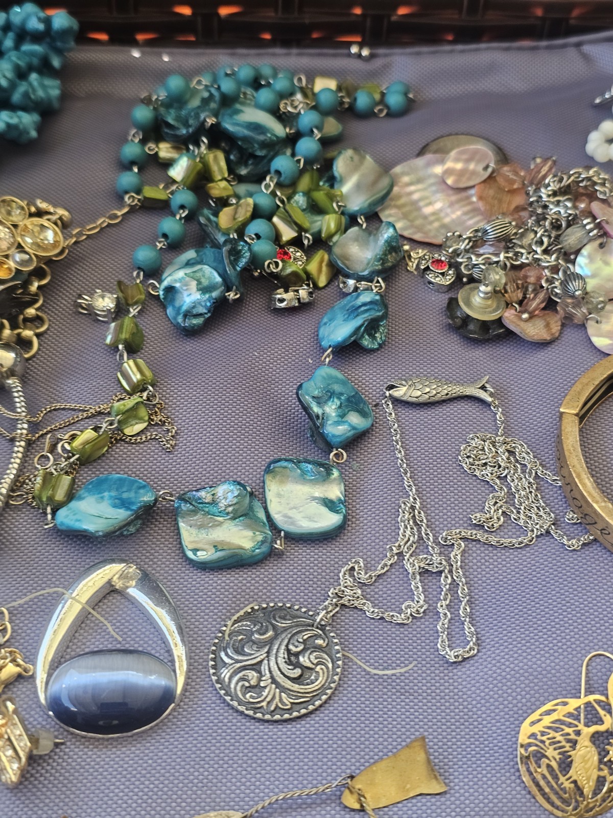 Vintage To Now CRAFT JUNK SCRAP Jewelry Lot Parts Or Repurpose Pre Owned V9