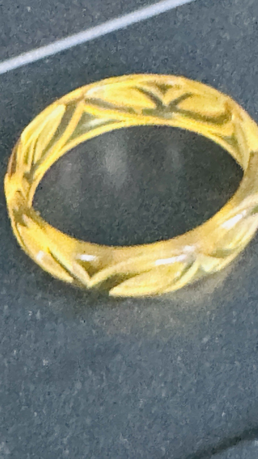 Vintage Carved “Apple Juice” Translucent Bangle Bracelet