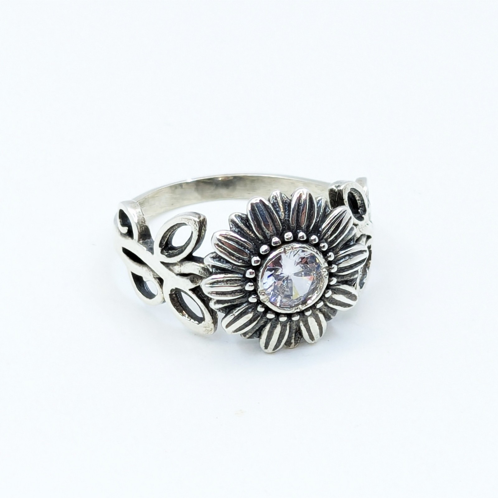 Vintage Elegant RING Silver 925 with Chic Bright Stone -size: 9.5US (19mm) | #2