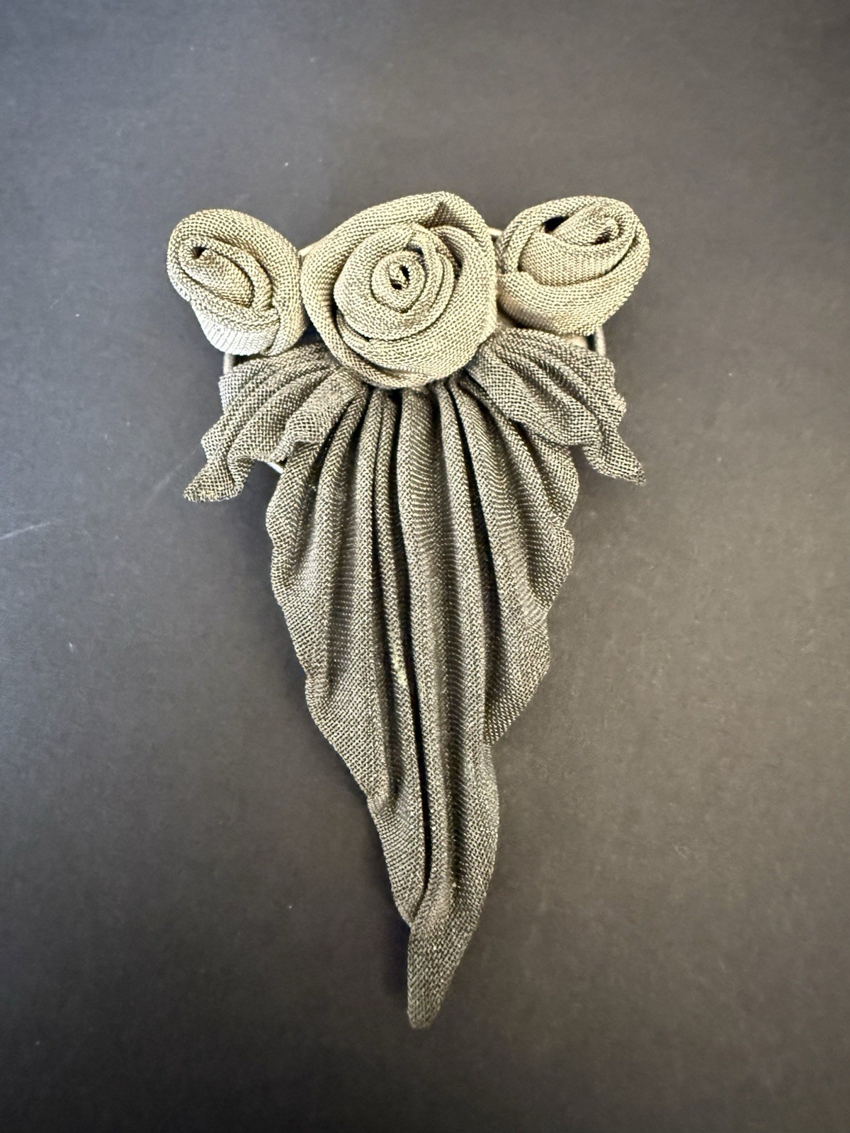 Vintage Silver Mesh Rose Brooch Pin Floral Art Deco Mid Century Style 3.5″