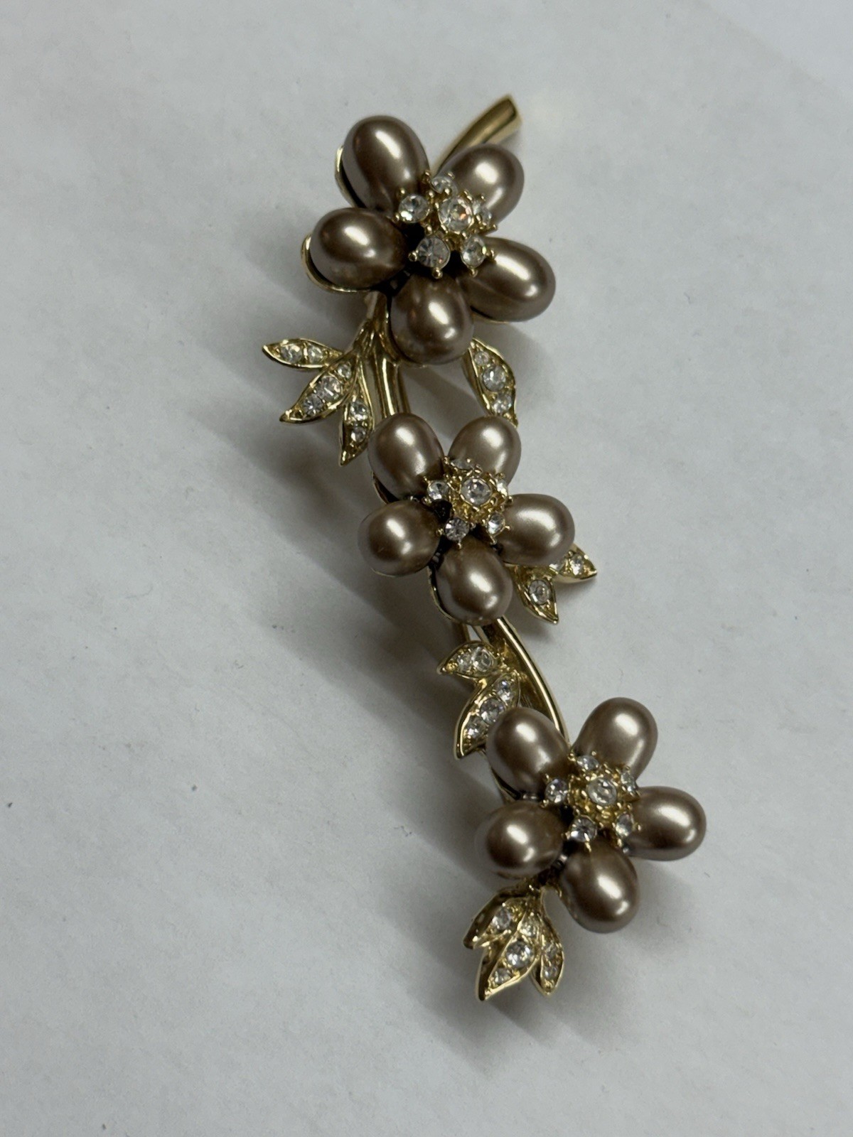 Nolan Miller Vintage Brooch Classic Collection.Gold tone.Swarovski Crystal.