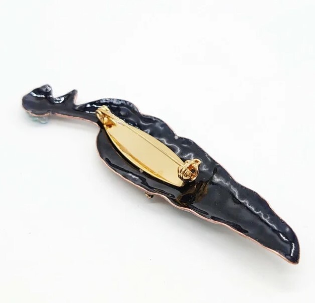 White Peacock – Japanese cloisonné enamel Pin Brooch Made-to-order NEW