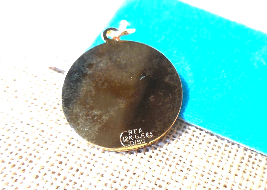 Vintage NOS 12K Gold Filled Palm Tree Florida 1″ signed Crea charm pendant CH#4