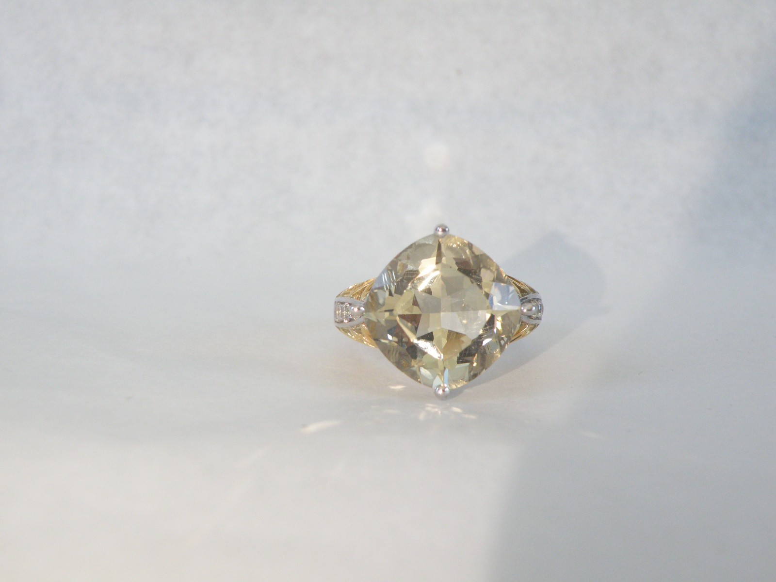 Vintage Sterling Silver 925 Large Natural Yellow Labradorite Ring Size 6