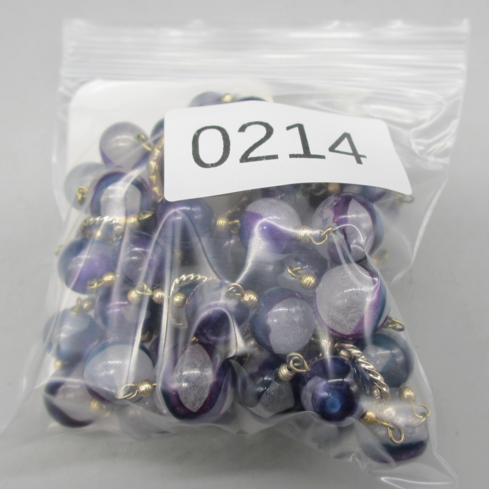 Vintage Hong Kong Necklace Earrings Set Beaded Blue Purple Clip Ons 23 Inch