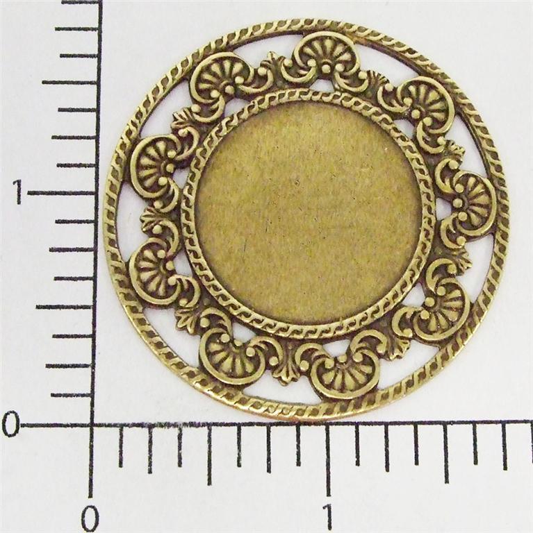 24643 Brass Oxidized Victorian Ornament Jewelry Finding